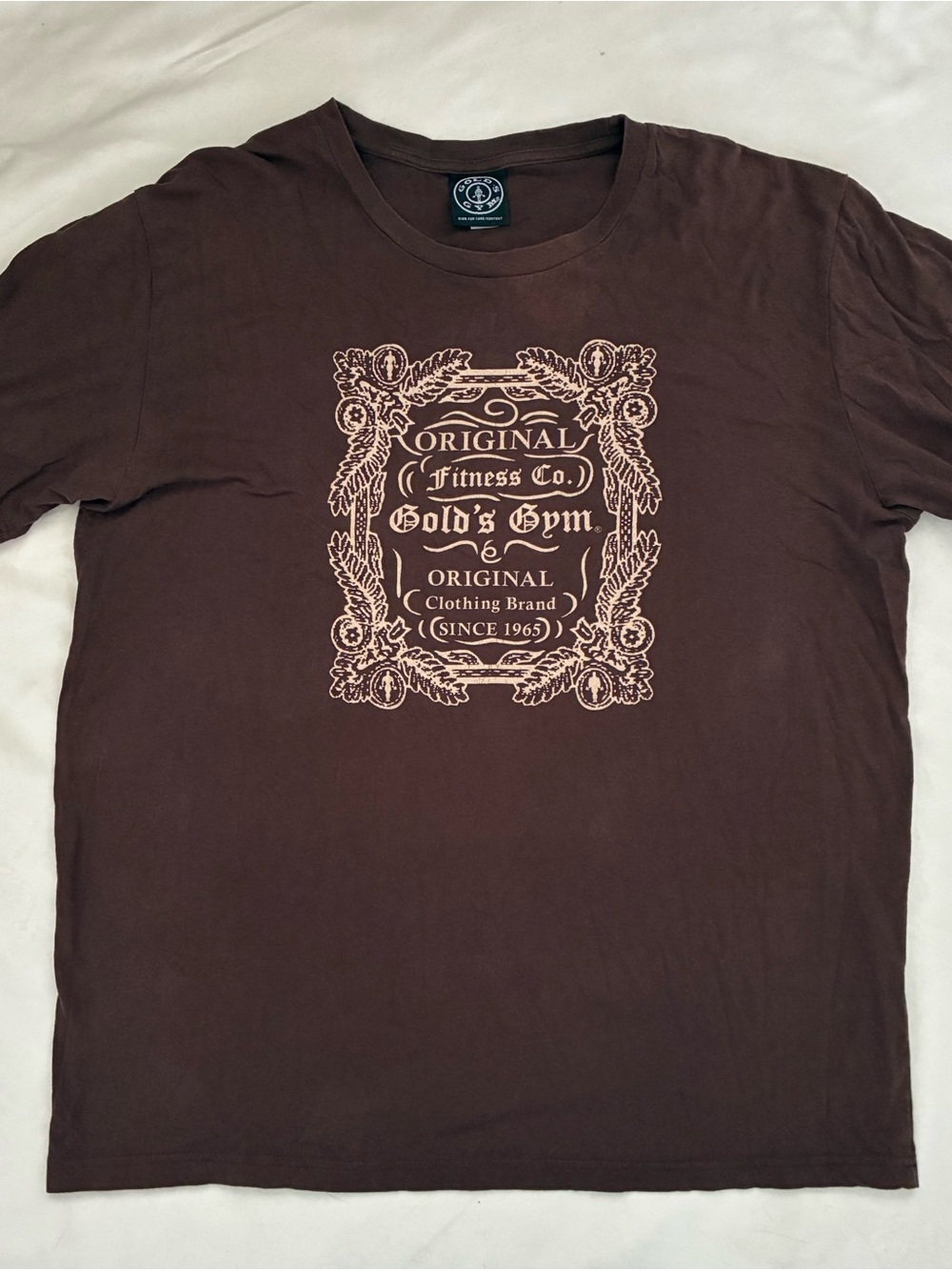 Gold’s Gym Brown Graphic T-Shirt XL Vintage Style Fitness Tee